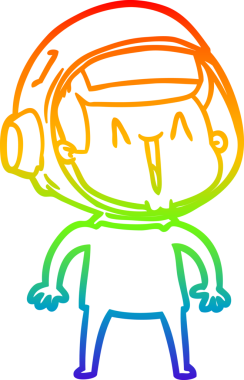 gökkuşağı gradyan çizimi mutlu bir çizgi astronot çizimi bir insan tarafından çizildi