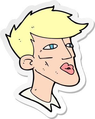 Bir insan tarafından çizilmiş bir erkek modelin çıkartması.