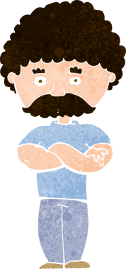 Bir insan tarafından çizilmiş kolları olan çizgi film babası.