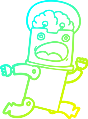 Bir insan tarafından çizilmiş soğuk gradyan robot çizimi