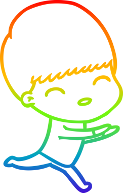 gökkuşağı gradyanı çizimi bir insan tarafından çizilmiş mutlu bir çizgi film çocuğu