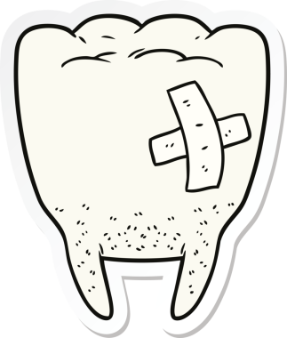 Bir insan tarafından çizilmiş kötü diş etiketi.