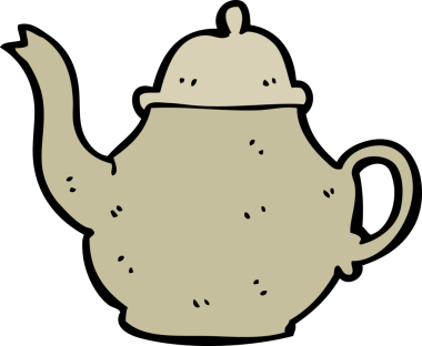 Bir insan tarafından çizilmiş bir çaydanlık.