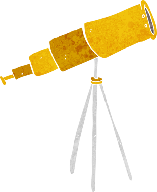 bir insan tarafından çizilmiş bir teleskop.