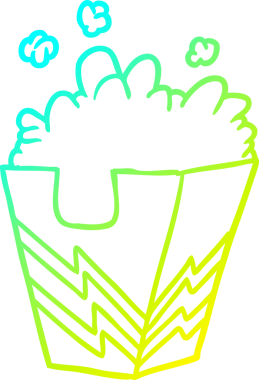 Bir insan tarafından çizilmiş patlamış mısır kutusunun soğuk gradyan çizgisi.