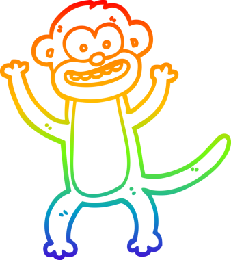 gökkuşağı gradyan çizgi çizimi bir insan tarafından çizilmiş bir maymun