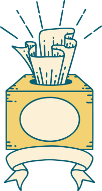 Bir insan tarafından çizilmiş dokuların dövme stili pankartı.