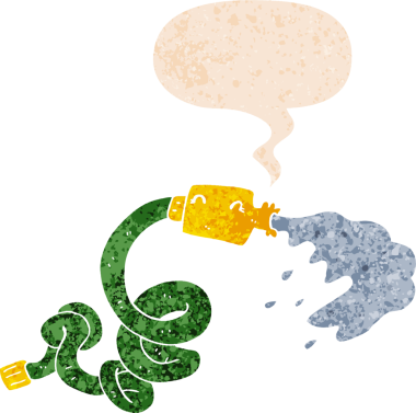 grunge 'da konuşma baloncuğu olan karikatür hortumu, insan tarafından çizilmiş, sıkıntılı retro dokuma tarzı.