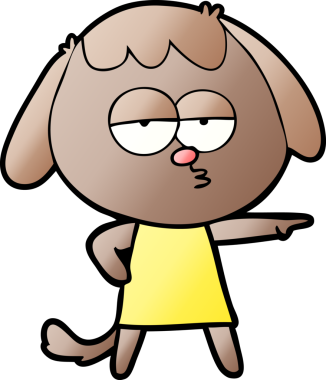 Bir insan tarafından çizilmiş, sıkılmış bir köpek.