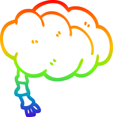 gökkuşağı gradyan çizimi bir insan tarafından çizilmiş bir çizgi beyin