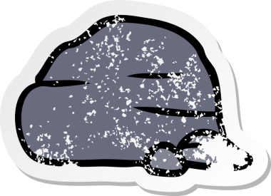 Bir insan tarafından çizilmiş taştan ve çakıl taşlarından oluşan bir karikatür.