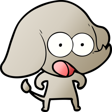 Bir insan tarafından çizilmiş şirin bir fil.