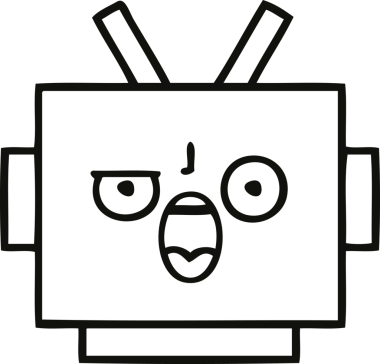 Bir insan tarafından çizilmiş robot kafasının çizgi çizimi