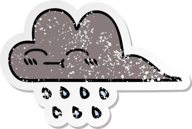 Bir insanın çizdiği yağmur bulutu çizgi filminin sıkıntılı çıkartması.