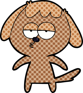 Bir insan tarafından çizilmiş, sıkılmış bir köpek.