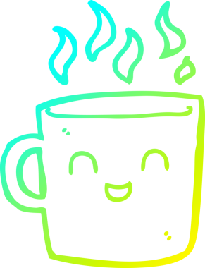 Bir insan tarafından çizilmiş bir kahve fincanı karikatürü.