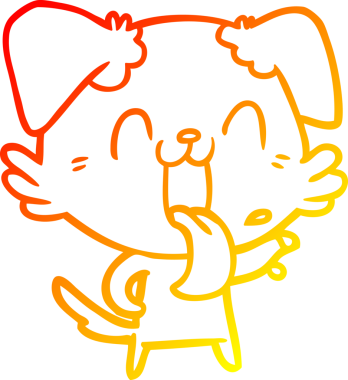 Bir insan tarafından çizilmiş çizgi film köpeğinin sıcak çizgi çizimi