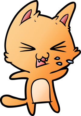 Bir insan tarafından çizilmiş kedi tıslaması.