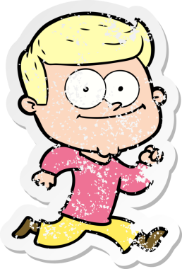 Bir insan tarafından çizilmiş mutlu bir adamın sıkıntılı çıkartması.