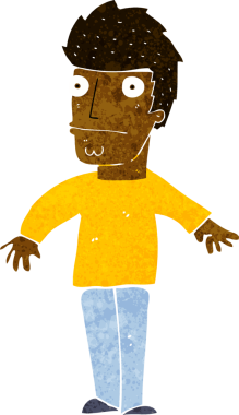 Bir insan tarafından çizilmiş endişeli bir adam.