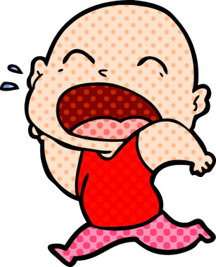 Bir insan tarafından çizilmiş kel adam diye bağıran çizgi film.