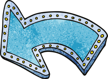 Çizgi film karalaması bir insan tarafından çizilmiş oku aydınlatıyor.