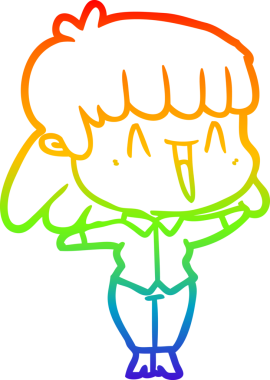 gökkuşağı gradyan çizimi bir insan tarafından çizilmiş bir karikatür kadın