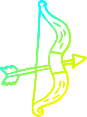 Bir insan tarafından çizilmiş ok ve yay çizimi.