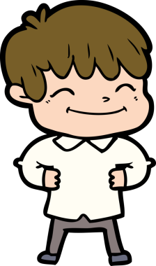 Bir insan tarafından çizilmiş mutlu çocuk çizgi filmi.