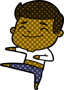 Bir insan tarafından çizilmiş mutlu çizgi film adamı.