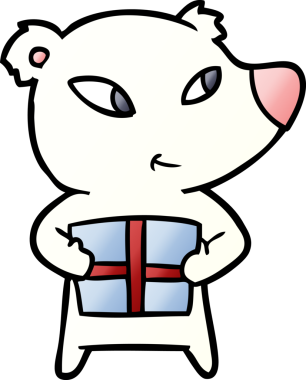 Bir insan tarafından çizilmiş şirin bir kutup ayısı.