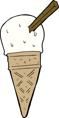 Bir insan tarafından çizilmiş karikatür dondurma.