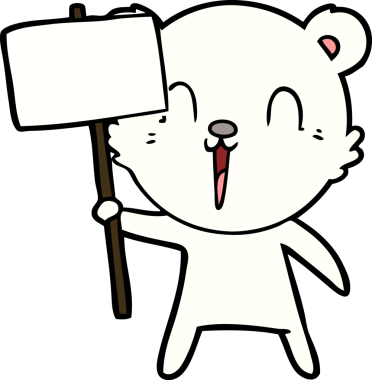 Bir insan tarafından çizilmiş protesto tabelalı kutup ayısı.