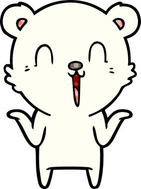 Mutlu çizgi film kutup ayısı bir insan tarafından çizilmiş tasasız