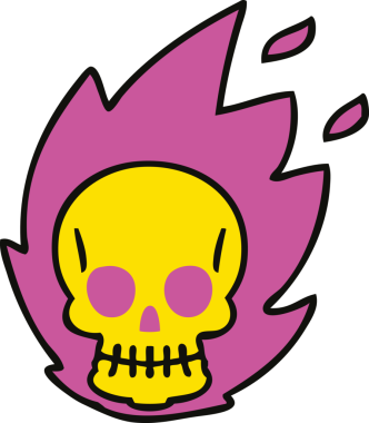 Bir insan tarafından çizilmiş tuhaf bir kafatası.