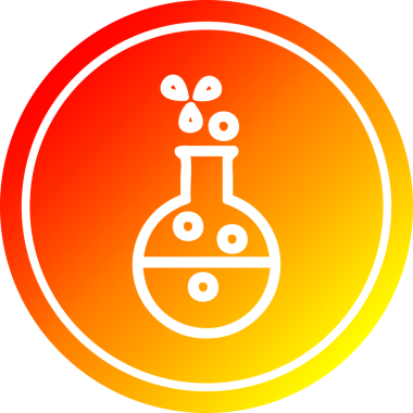 Bir insan tarafından çizilmiş sıcak eğimli dairesel bilim deneyi simgesi