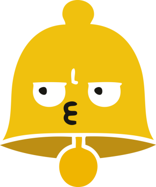 Bir insan tarafından çizilmiş eski bir çanın düz rengi