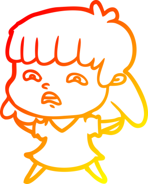 İnsan tarafından çizilmiş endişeli bir karikatür çizimi.