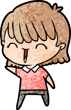 Bir insan tarafından çizilmiş karikatür kadın.