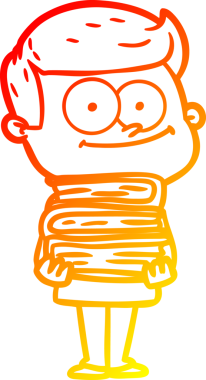 Bir insan tarafından çizilmiş mutlu bir adamın çizgi çizimi.