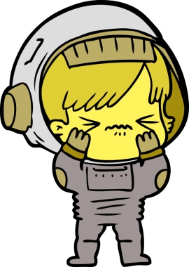 Bir insan tarafından çizilen hatayı yapan uzay kızı.