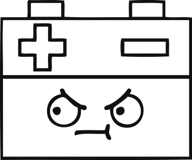 Bir insan tarafından çizilmiş araba aküsünün çizgi çizimi