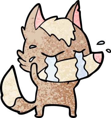 Bir insan tarafından çizilmiş ağlayan kurt çizgi filmi.