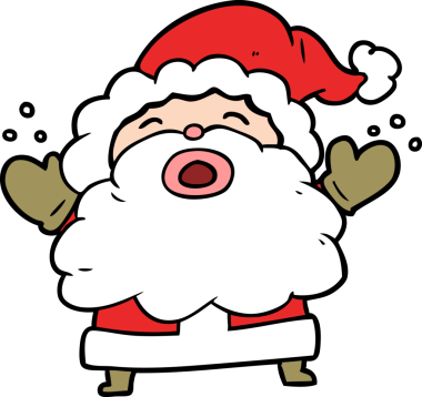 Çizgi film Noel Baba bir insan tarafından çizilmiş hayal kırıklığıyla bağırıyor.