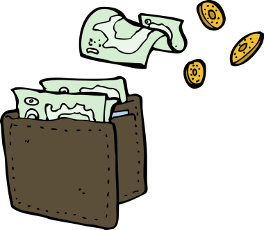 Çizgi film cüzdanı bir insan tarafından çizilmiş.