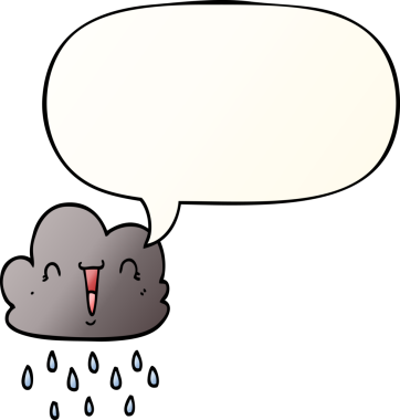 bir insan tarafından çizilmiş yumuşak eğimli konuşma baloncuklu çizgi film fırtına bulutu