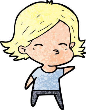 Bir insan tarafından çizilmiş karikatür kadın.