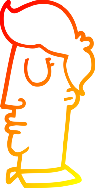 Bir insan tarafından çizilmiş insan kafasının sıcak çizgi çizimi