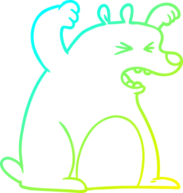 Bir insan tarafından çizilmiş kükreyen bir ayının soğuk çizgi çizimi