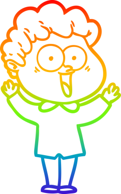 Bir insan tarafından çizilmiş mutlu bir adamın çizgi çizimi.